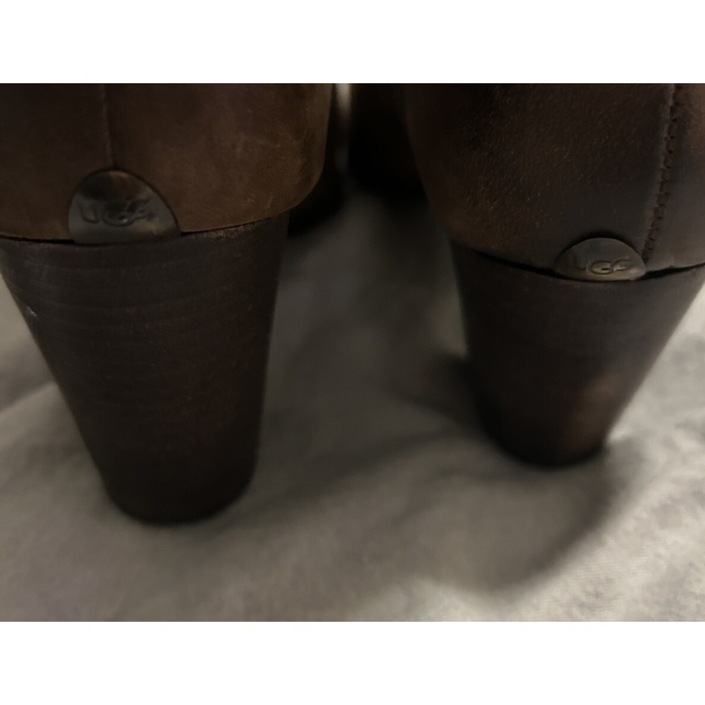 Ugg Dayton Boots Brown Slouchy Leather Almond Toe Stacked Heel Brown Size 9.5 - Picture 5 of 9